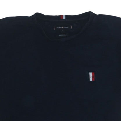 Tommy Hilfiger Men's Navy Blue Organic Cotton Crew Neck T-Shirt L