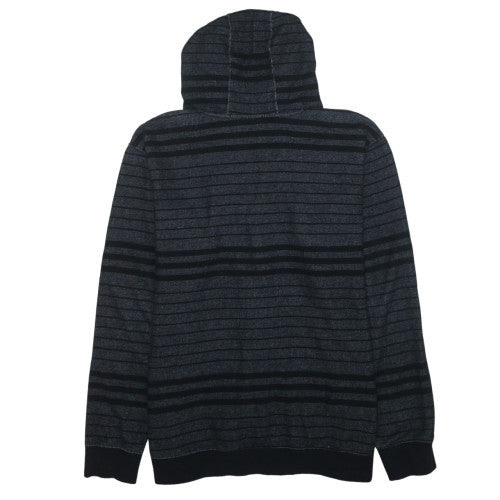 Oakley Men's Grey Striped Full Zip Hoodie XL - Casual Winter Sweatshirt