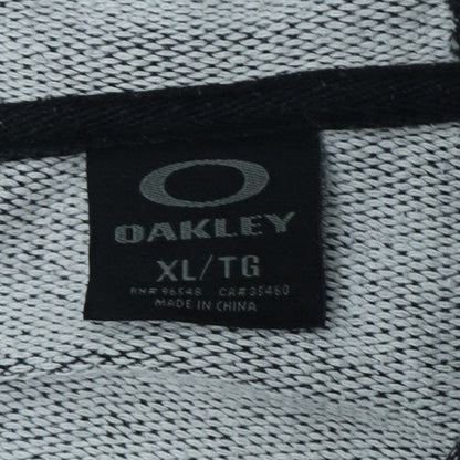 Oakley Men's Grey Striped Full Zip Hoodie XL - Casual Winter Sweatshirt