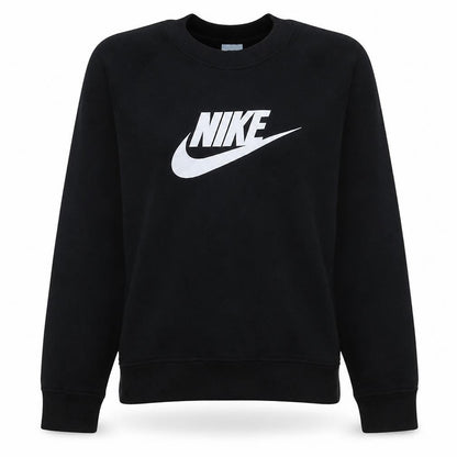 Nike Women's Black Small Pullover Sweatshirt Crew Neck Logo Cotton Blend
