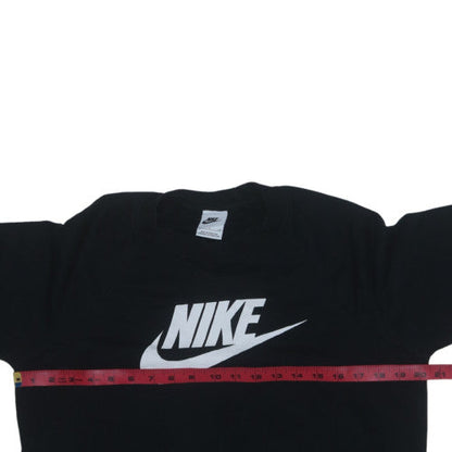 Nike Women's Black Small Pullover Sweatshirt Crew Neck Logo Cotton Blend