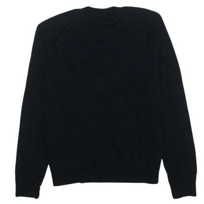 Nike Women's Black Small Pullover Sweatshirt Crew Neck Logo Cotton Blend