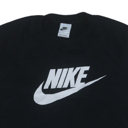 Nike Women's Black Small Pullover Sweatshirt Crew Neck Logo Cotton Blend