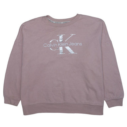 Calvin Klein Jeans Womens Pink Pullover Sweatshirt 3XL Relaxed Fit