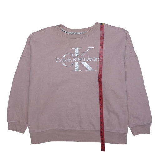 Calvin Klein Jeans Womens Pink Pullover Sweatshirt 3XL Relaxed Fit
