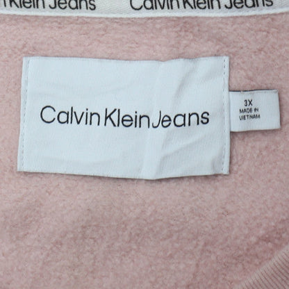Calvin Klein Jeans Womens Pink Pullover Sweatshirt 3XL Relaxed Fit