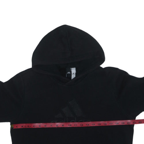 Adidas Men Black Pullover Hoodie Medium Logo Fleece Sweatshirt