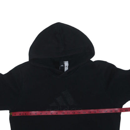 Adidas Men Black Pullover Hoodie Medium Logo Fleece Sweatshirt