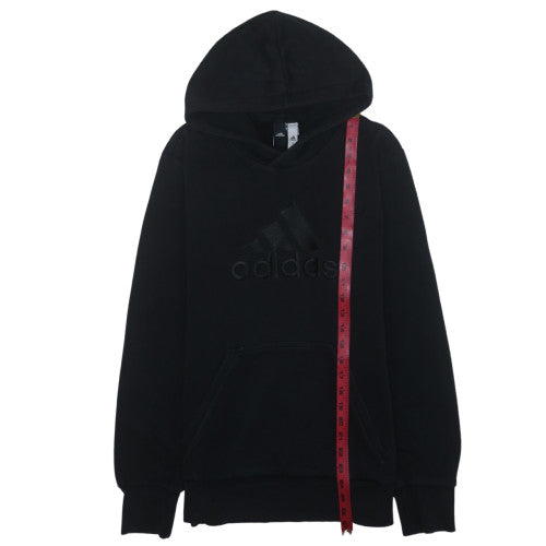 Adidas Men Black Pullover Hoodie Medium Logo Fleece Sweatshirt