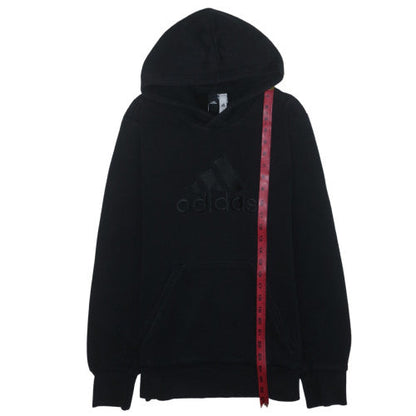 Adidas Men Black Pullover Hoodie Medium Logo Fleece Sweatshirt