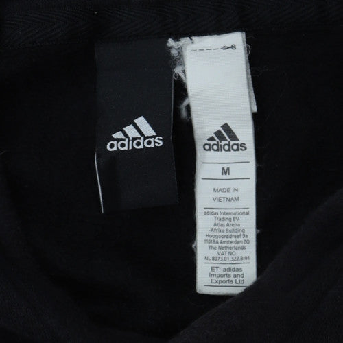 Adidas Men Black Pullover Hoodie Medium Logo Fleece Sweatshirt