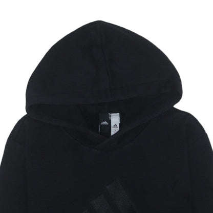 Adidas Men Black Pullover Hoodie Medium Logo Fleece Sweatshirt