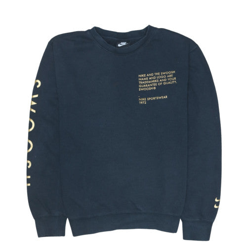 Nike Women's Black Small Pullover Sweatshirt with Logo Print