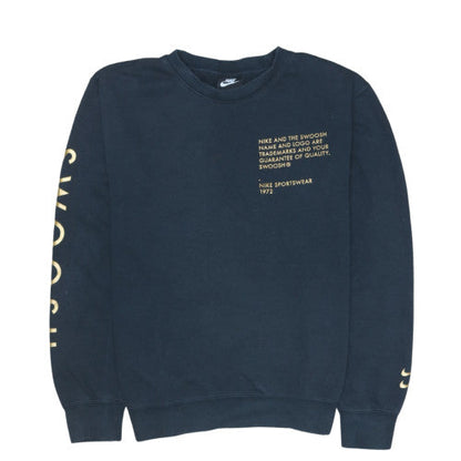 Nike Women's Black Small Pullover Sweatshirt with Logo Print