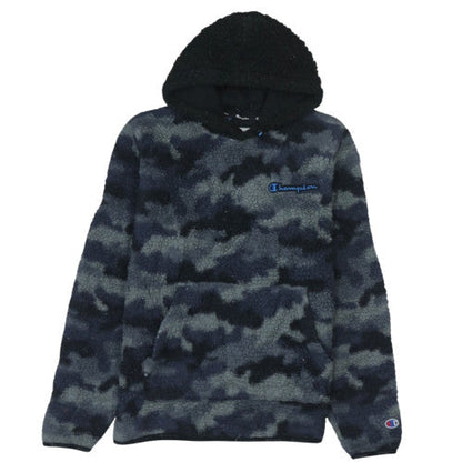 Champion Mens Blue Camouflage Fleece Pullover Hoodie Size S