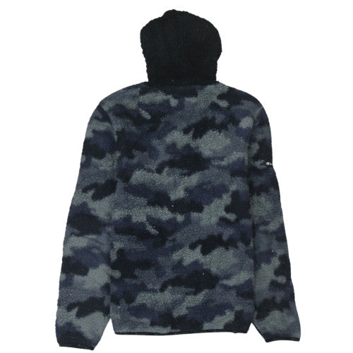 Champion Mens Blue Camouflage Fleece Pullover Hoodie Size S
