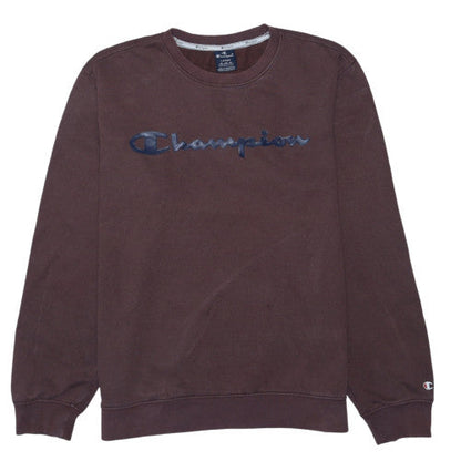 Champion Men's Brown Logo Pullover Sweatshirt Size L