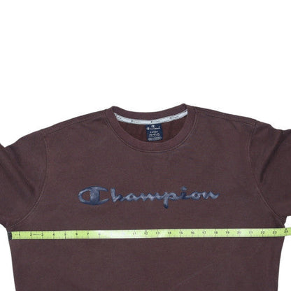 Champion Men's Brown Logo Pullover Sweatshirt Size L