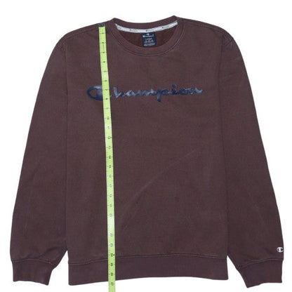 Champion Men's Brown Logo Pullover Sweatshirt Size L