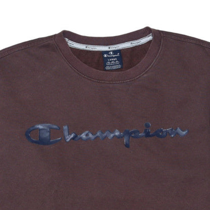 Champion Men's Brown Logo Pullover Sweatshirt Size L