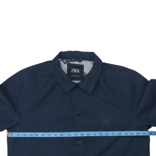 Zara Men's Blue XL Coach Jacket Lightweight Snap Casual