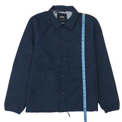 Zara Men's Blue XL Coach Jacket Lightweight Snap Casual