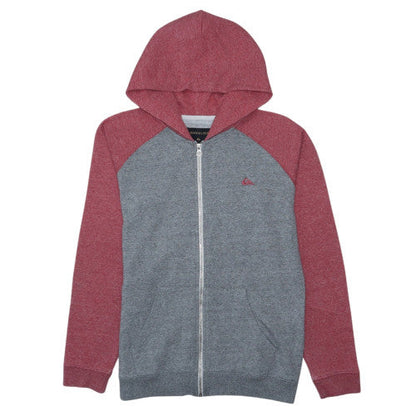 Quiksilver Men's Grey & Red Full Zip Hoodie Size L