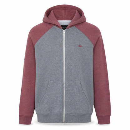 Quiksilver Men's Grey & Red Full Zip Hoodie Size L