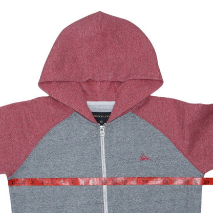 Quiksilver Men's Grey & Red Full Zip Hoodie Size L