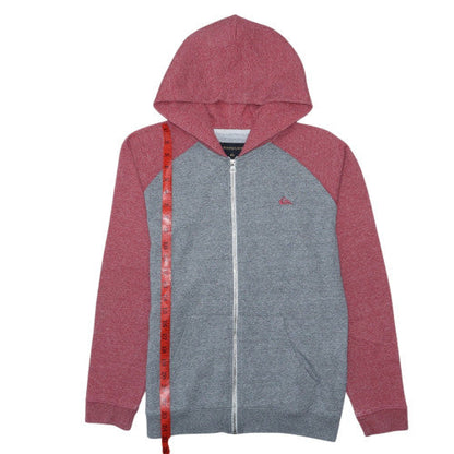 Quiksilver Men's Grey & Red Full Zip Hoodie Size L