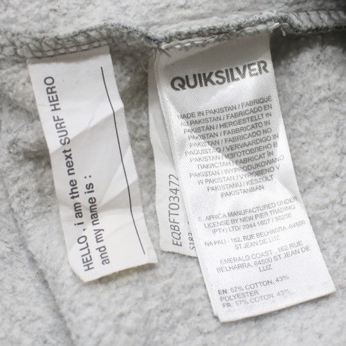 Quiksilver Men's Grey & Red Full Zip Hoodie Size L