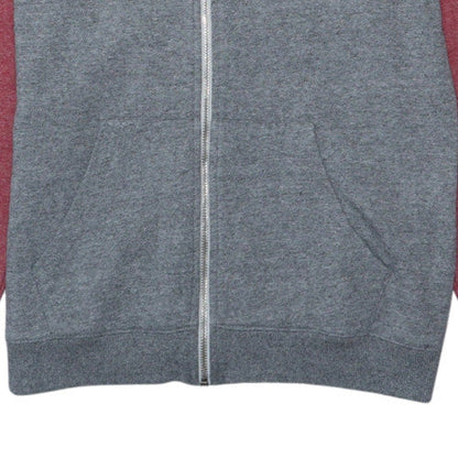 Quiksilver Men's Grey & Red Full Zip Hoodie Size L