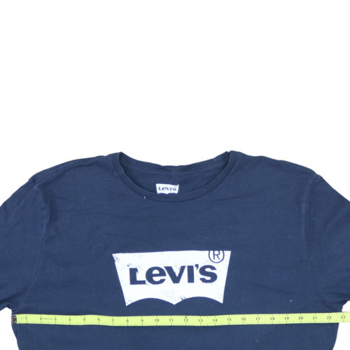 Levi's Men's Navy Blue Crew Neck Logo T-Shirt XL Cotton Classic