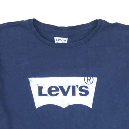 Levi's Men's Navy Blue Crew Neck Logo T-Shirt XL Cotton Classic