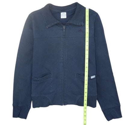 Adidas Womens Navy Full Zip Sweatshirt Size 18 Cotton Blend Casual