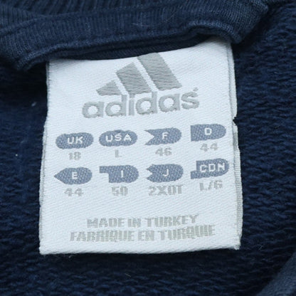 Adidas Womens Navy Full Zip Sweatshirt Size 18 Cotton Blend Casual