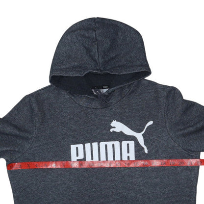 Puma Womens Charcoal Grey Pullover Hoodie Size 16 Logo Sweatshirt