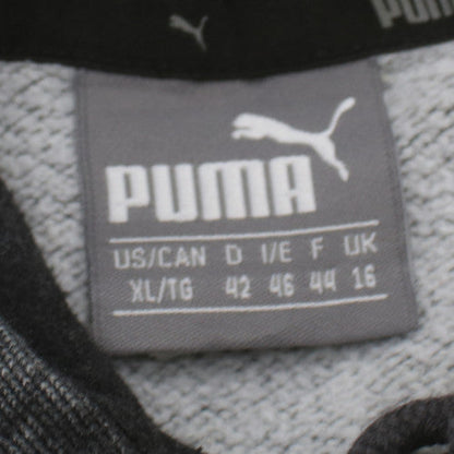 Puma Womens Charcoal Grey Pullover Hoodie Size 16 Logo Sweatshirt