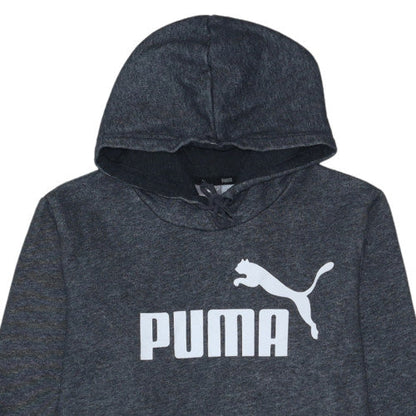 Puma Womens Charcoal Grey Pullover Hoodie Size 16 Logo Sweatshirt