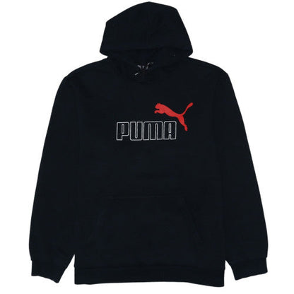 Puma Men's Black 2XL Pullover Hoodie with Logo Detail