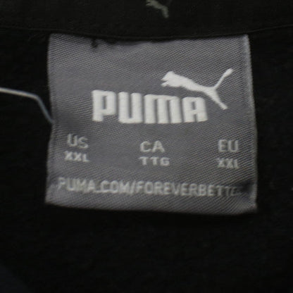 Puma Men's Black 2XL Pullover Hoodie with Logo Detail