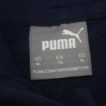 Puma Men's Blue XL Pullover Fleece Hoodie with Logo