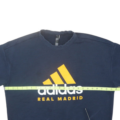 Adidas Men’s Blue Real Madrid Pullover Sweatshirt L Regular Fit