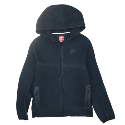 Nike Boys Black Full Zip Hoodie XL Fleece Lined Casual Sportswear