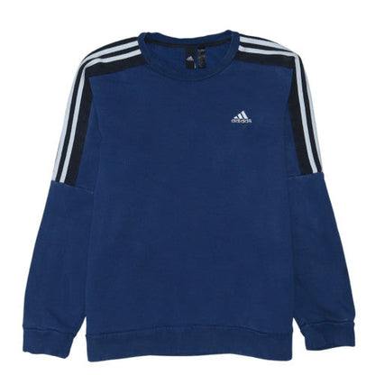 Adidas Men Blue Pullover Crew Neck Sweatshirt Size L
