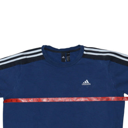 Adidas Men Blue Pullover Crew Neck Sweatshirt Size L