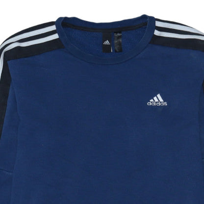 Adidas Men Blue Pullover Crew Neck Sweatshirt Size L