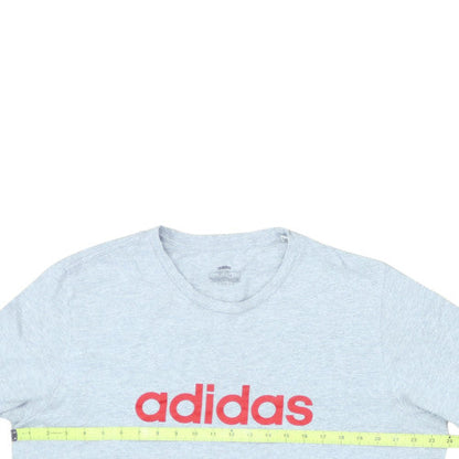 Adidas Men’s Grey XL T-Shirt Three Stripe Life Sports Logo Top