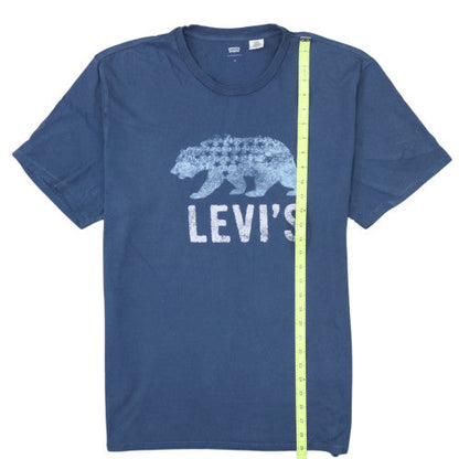 Levi's Men's Blue Graphic Bear Logo Crew Neck Cotton T-Shirt XL