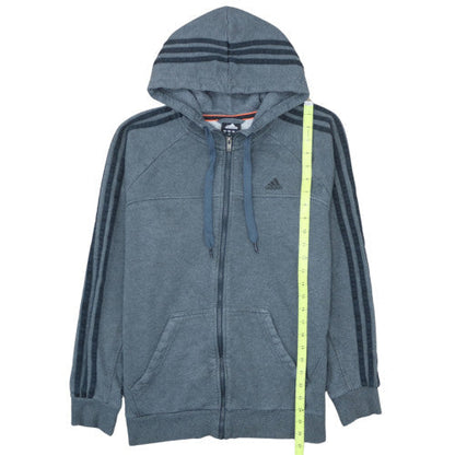 Adidas Mens Blue Full Zip Hoodie Size M Fleece Sportswear
